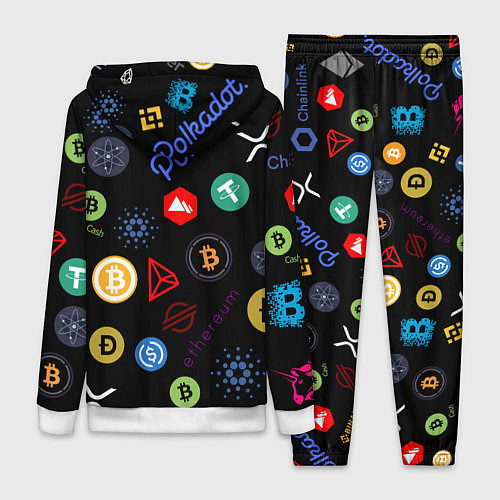 Женский костюм BITCOIN PATTERN БИТКОИН Z / 3D-Белый – фото 2