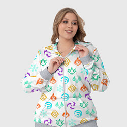 Женский 3D-костюм GENSHIN IMPACT ЭМБЛЕМЫ, цвет: 3D-меланж — фото 2