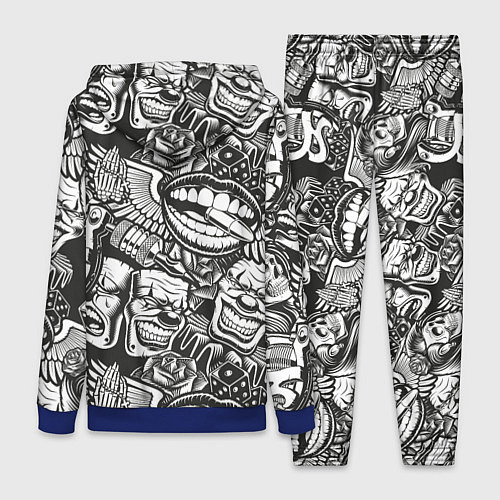 Женский костюм Тату ретро / 3D-Синий – фото 2