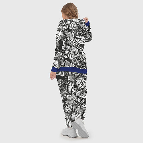 Женский костюм Тату ретро / 3D-Синий – фото 5