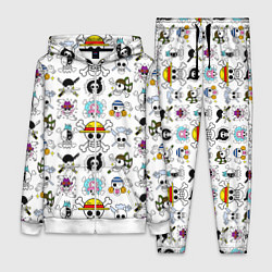 Женский 3D-костюм Веселые Роджеры пиратов Соломенной Шляпы, цвет: 3D-белый