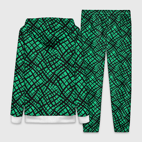 Женский костюм Абстрактный зелено-черный узор / 3D-Белый – фото 2