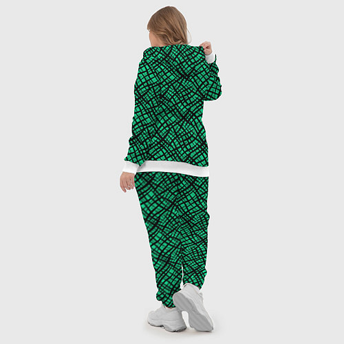 Женский костюм Абстрактный зелено-черный узор / 3D-Белый – фото 5