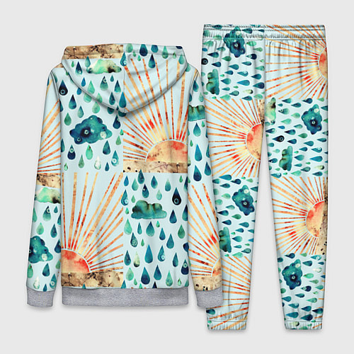 Женский костюм Осенний паттерн: Дождь и солнце / 3D-Меланж – фото 2