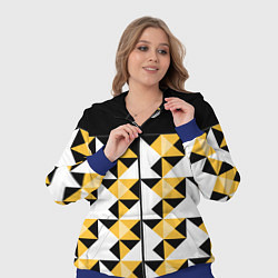 Женский 3D-костюм Черно-желтый геометрический, цвет: 3D-синий — фото 2