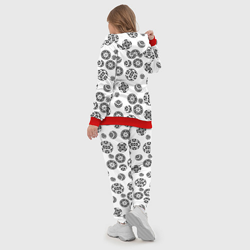 Женский костюм Черно-белый геометрический узор / 3D-Красный – фото 5