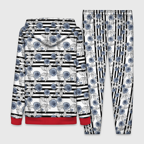 Женский костюм Акварельный полосатый узор / 3D-Красный – фото 2