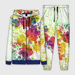 Женский 3D-костюм Красно-жёлтые пятна, цвет: 3D-синий