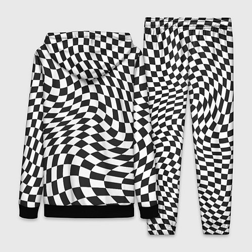 Женский костюм Черно-белая клетка Black and white squares / 3D-Черный – фото 2