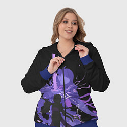 Женский 3D-костюм Genshin Impact Raiden, цвет: 3D-синий — фото 2