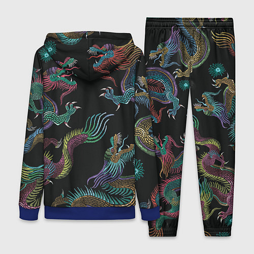 Женский костюм Цветные драконы / 3D-Синий – фото 2