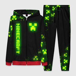 Женский 3D-костюм MINECRAFT NEON LOGO CREEPER, цвет: 3D-красный