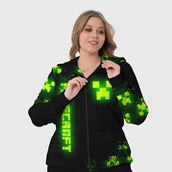 Женский 3D-костюм MINECRAFT NEON LOGO CREEPER, цвет: 3D-черный — фото 2