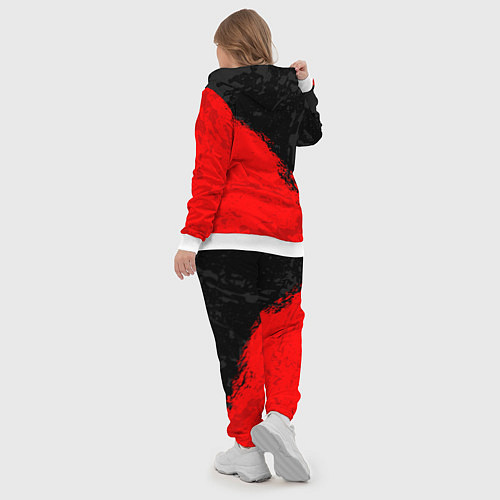 Женский костюм DOTA 2 RED BLACK LOGO, БРЫЗГИ КРАСОК / 3D-Белый – фото 5