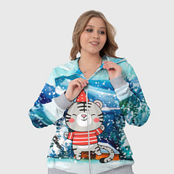 Женский 3D-костюм Тигренок в заснеженную погоду, цвет: 3D-меланж — фото 2