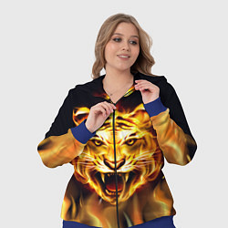 Женский 3D-костюм Тигр В Пламени, цвет: 3D-синий — фото 2