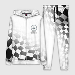 Женский 3D-костюм MERCEDES, МЕРСЕДЕС СПОРТ, ФИНИШНЫЙ ФЛАГ, ФОРМУЛА 1, цвет: 3D-белый
