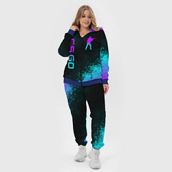 Женский 3D-костюм CS GO NEON SYMBOL STYLE SKIN КС ГО НЕОН, цвет: 3D-синий — фото 2