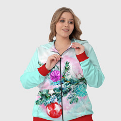 Женский 3D-костюм Новогодние украшения Елочка, цвет: 3D-красный — фото 2