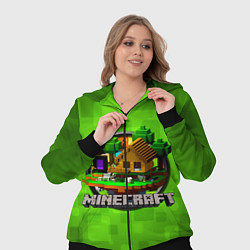 Женский 3D-костюм Minecraft Logo Green, цвет: 3D-черный — фото 2