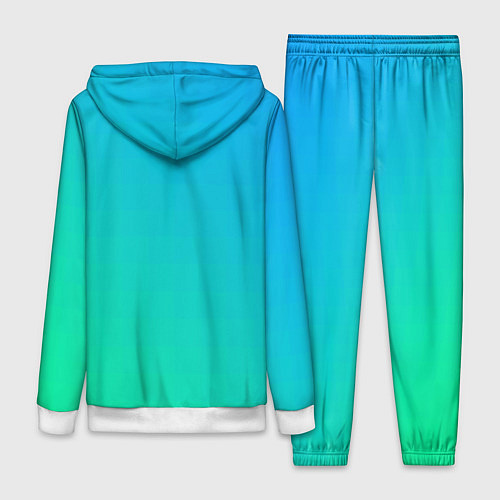 Женский костюм Бирюзовый градиент В небольшую клеточку / 3D-Белый – фото 2