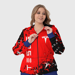 Женский 3D-костюм Tesla следы от шин, цвет: 3D-синий — фото 2