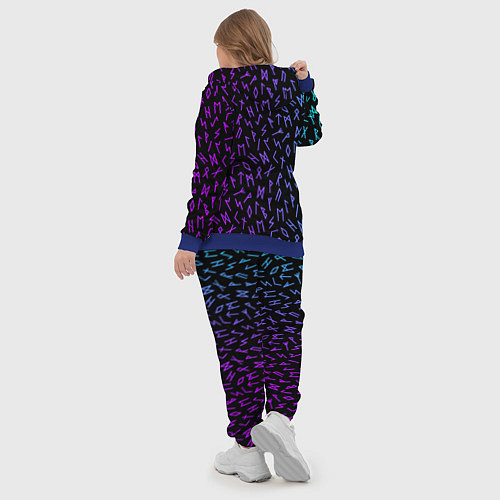Женский костюм Рунический алфавит Neon pattern / 3D-Синий – фото 5