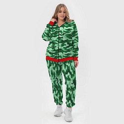 Женский 3D-костюм Зеленый монохромный камуфляж, цвет: 3D-красный — фото 2