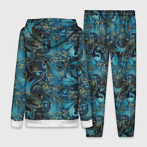 Женский костюм Blue Abstract Узоры / 3D-Белый – фото 2