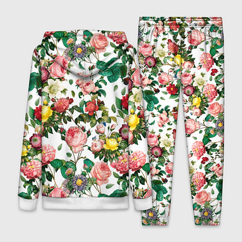 Женский костюм Узор из летних роз Summer Roses Pattern / 3D-Белый – фото 2
