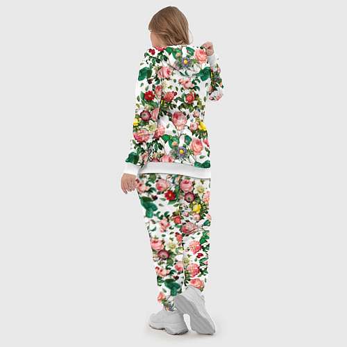 Женский костюм Узор из летних роз Summer Roses Pattern / 3D-Белый – фото 5