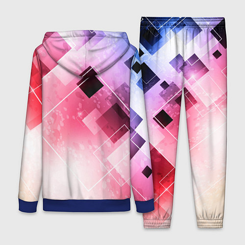 Женский костюм Розово-голубая абстрактная геометрия / 3D-Синий – фото 2
