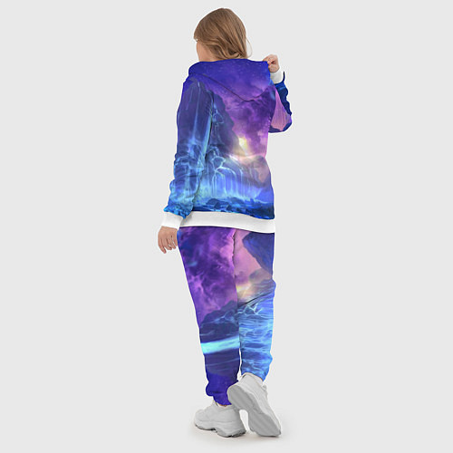 Женский костюм Фантастический пейзаж Водопад Неон / 3D-Белый – фото 5