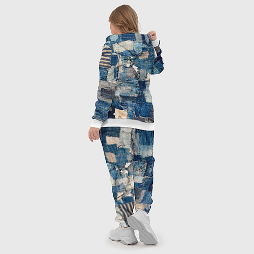 Женский костюм Patchwork Jeans Осень Зима 2023 / 3D-Белый – фото 5