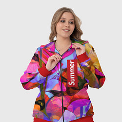 Женский 3D-костюм Красочный летний цветочный паттерн Summer color pa, цвет: 3D-красный — фото 2