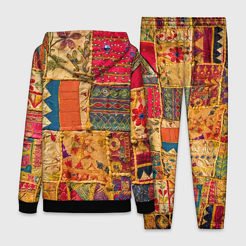 Женский костюм Пэчворк Лоскутное одеяло Patchwork Quilt / 3D-Черный – фото 2