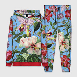 Женский 3D-костюм Цветы Сине-Цветочный Букет, цвет: 3D-красный