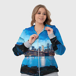 Женский 3D-костюм Закат в мегаполисе, цвет: 3D-меланж — фото 2