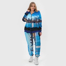 Женский 3D-костюм Закат в мегаполисе, цвет: 3D-синий — фото 2