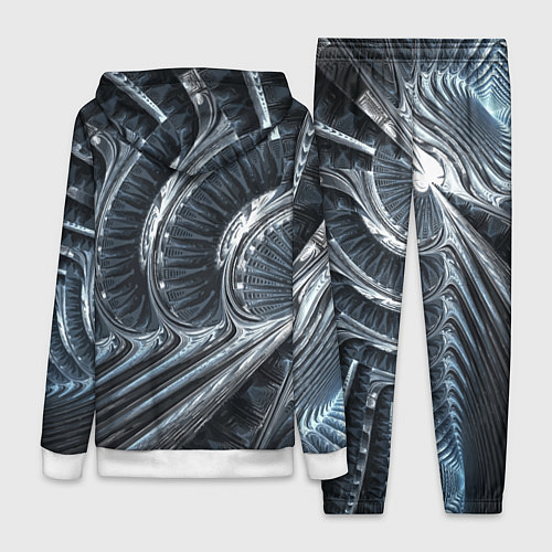 Женский костюм Фрактальный абстрактный паттерн Броня Fractal Abst / 3D-Белый – фото 2