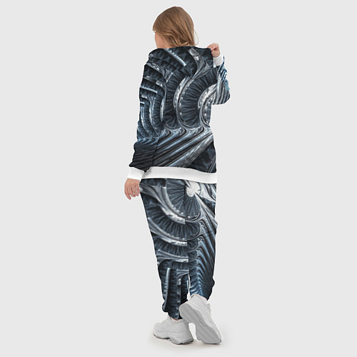 Женский костюм Фрактальный абстрактный паттерн Броня Fractal Abst / 3D-Белый – фото 5