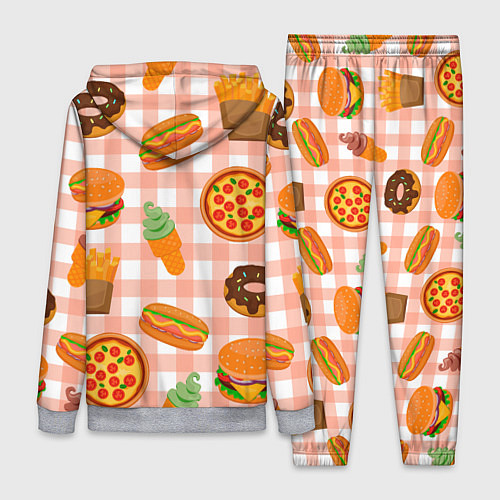 Женский костюм PIZZA DONUT BURGER FRIES ICE CREAM pattern / 3D-Меланж – фото 2