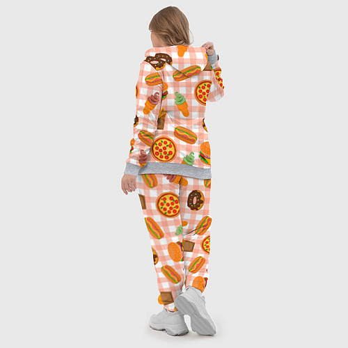 Женский костюм PIZZA DONUT BURGER FRIES ICE CREAM pattern / 3D-Меланж – фото 5