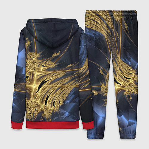 Женский костюм Фрактальная футуристическая композиция Абстракция / 3D-Красный – фото 2