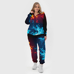 Женский 3D-костюм Лед и Пламя Борьба стихий, цвет: 3D-черный — фото 2