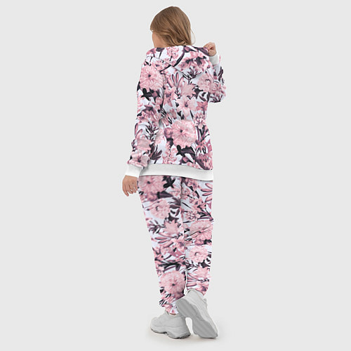 Женский костюм Цветы Розовые Пионы На Светлом Фоне / 3D-Белый – фото 5