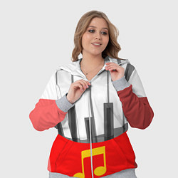 Женский 3D-костюм Клавиши фортепиано как картошка фри, цвет: 3D-меланж — фото 2