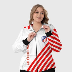 Женский 3D-костюм Atletico madrid красные полосы, цвет: 3D-черный — фото 2