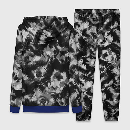 Женский костюм Черно-белый абстрактный камуфляж / 3D-Синий – фото 2