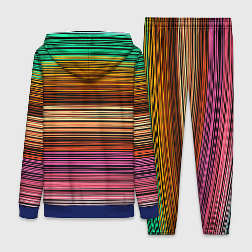 Женский костюм Multicolored thin stripes Разноцветные полосы / 3D-Синий – фото 2